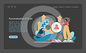 Marketing 5.0 concept. A dynamic representation of scaling personalization photo