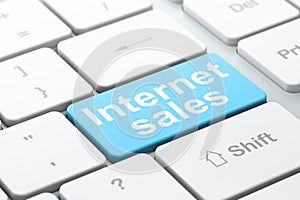 Marketing concept: Internet Sales on computer keyboard background