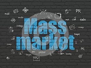 Marketing concept: Mass Market on wall background