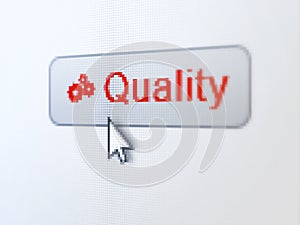 Marketing concept: Quality and Gears on digital button background