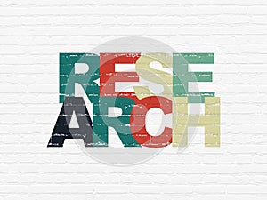 Marketing concept: Research on wall background