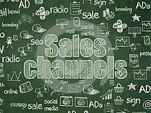 Marketing concept: Sales Channels on School board background