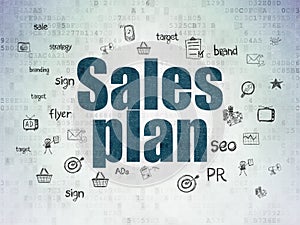 Marketing concept: Sales Plan on Digital Paper