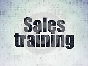 Marketing concept: Sales Training on Digital Data Paper background