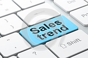 Marketing concept: Sales Trend on computer keyboard background