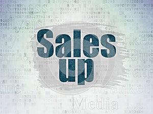 Marketing concept: Sales Up on Digital Data Paper background