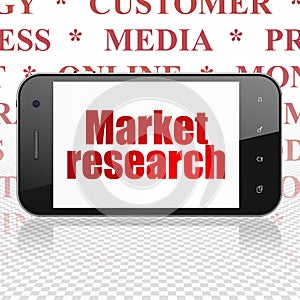 Marketing concept: Smartphone with Market Research on display