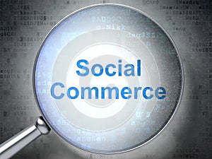 Marketing concept: Social Commerce with optical glass