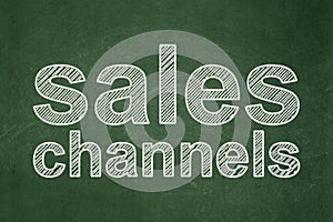 Marketing concept: Sales Channels on chalkboard background