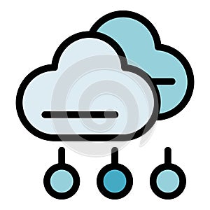 Marketing data cloud icon vector flat