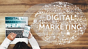 Marketing of Digital Technology Business Concept uds