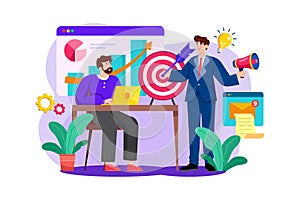 Marketing Director Illustration concept on white background