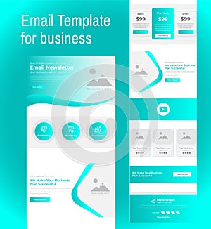 Marketing Email Newsletter Template for a corporate brand is perfect to cover all types of professional emails campaign