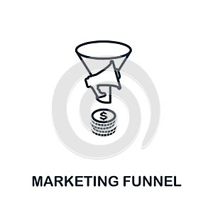 Marketing Funnel outline icon. Thin line concept element from crm icons collection. Creative Marketing Funnel icon for mobile apps