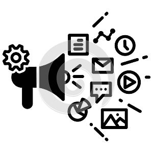 Marketing icon vector, megaphone symbol, digital marketing symbol