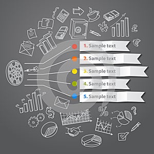 Marketing infographic concept and hand drawn