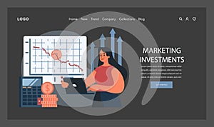 Marketing Investments concept. Flat vector illustration