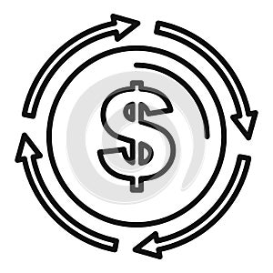 Marketing money circle icon, outline style