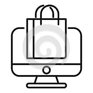 Marketing online sale icon outline vector. Care credit online