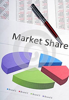 Marketing pie chart showing market share