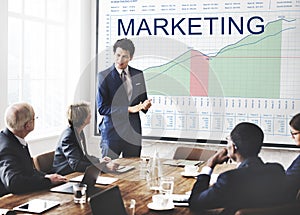 Marketing Plan Analysis Graphs Business Goals concept
