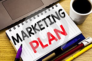 Marketing Plan. Business concept for Planning Successful Strategy written on notebook book on the wooden background in the Office