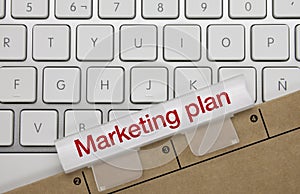 Marketing plan - Inscription on White Keyboard Key