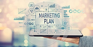 Marketing plan with tablet computer