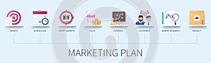 Marketing plan vector infographics in 3d style