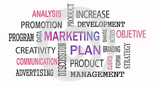 Marketing Plan word cloud concept on white background