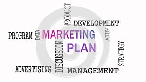 Marketing Plan word cloud concept on white background