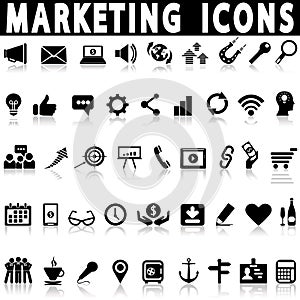 Marketing and sales icons, signs, vector illustrations