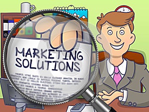 Marketing Solutions through Lens. Doodle Concept.