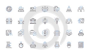 Marketing Specialist line icons collection. Campaign, Analytics, Engagement, Acquisition, Strategy, Generation