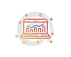 Marketing statistics line icon. Web analytics symbol. Vector