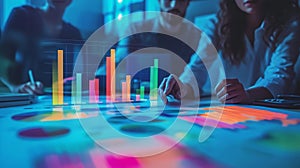 Marketing strategists use data analytics to create targeted demographic profiles for niche markets photo