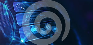 Marketing Strategy. Planning Strategy Concept. Business, technology, internet and networking concept. Marketing automation