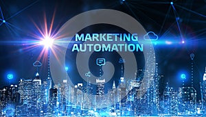 Marketing Strategy. Planning Strategy Concept. Business, technology, internet and networking concept. Marketing automation