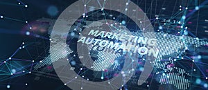 Marketing Strategy. Planning Strategy Concept. Business, technology, internet and networking concept. Marketing automation