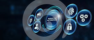 Marketing Strategy. Planning Strategy Concept. Business, technology, internet and networking concept. Marketing automation