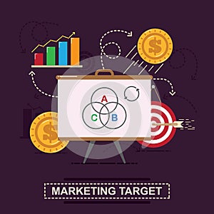 marketing target strategy. Vector illustration decorative design