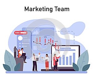 Marketing Team concept. Flat vector illustration