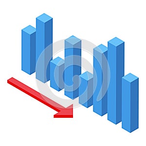 Marketing tool graph icon isometric vector. Workplace social
