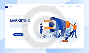 Marketing vector landing page template