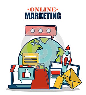 Marketing world email internet advertisement online promotion