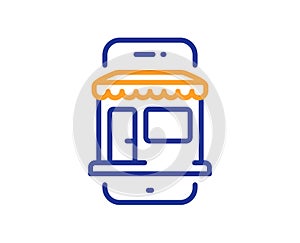 Marketplace app line icon. Online store sign. Vector