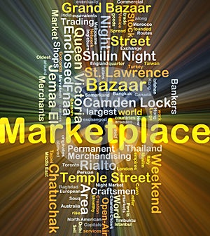 Marketplace background concept glowing