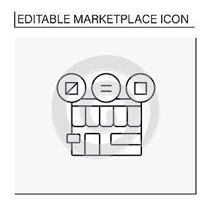 Marketplace commeditization line icon