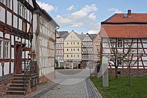 Marketplace in the open air museum Hessenpark