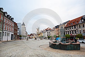 Marketplace of SchmÃÂ¶lln in Thuringia, Thuringia